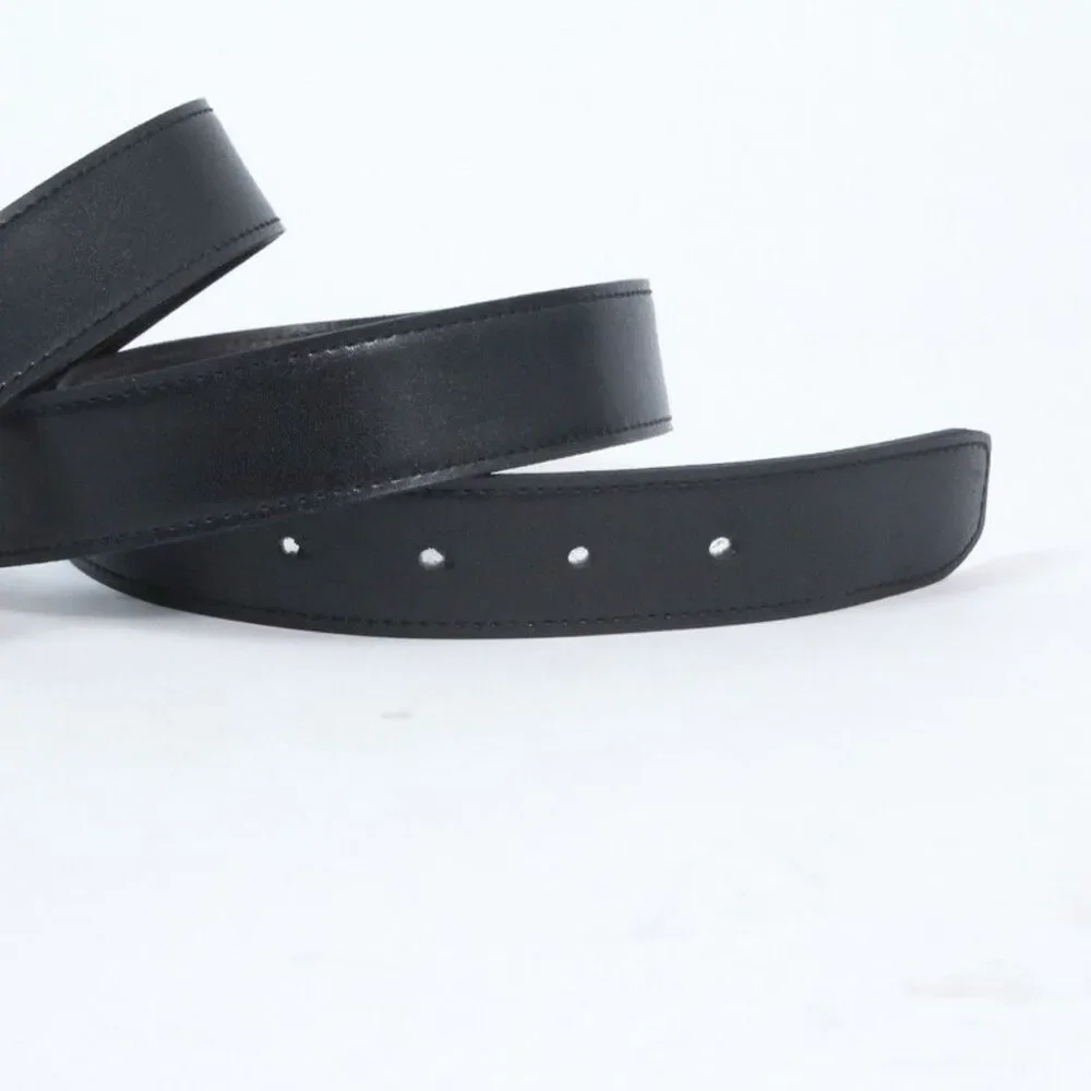 Vintage Pierre Cardin Reversible Belt Black Brown Leather Gold Logo Buckle Italy